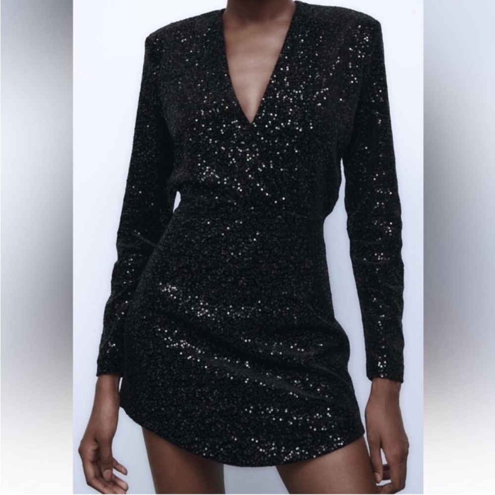 Pull&Bear L black sequin dress